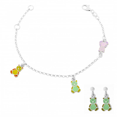 Orphelia® Child's Sterling Silver Set: Bracelet + Earrings - Silver SET-7140/GR #1