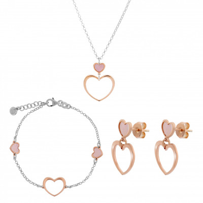 Orphelia Women's Silver Set: Chain + Bracelet + Earrings SET-7389 #1