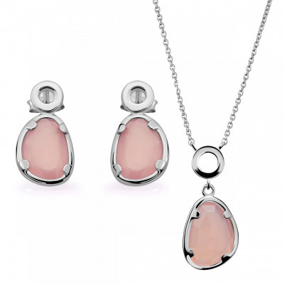 Orphelia Women's Silver Set: Necklace + Earrings SET-7480/PC #1