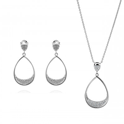 Orphelia Women's Silver Set: Necklace + Earrings SET-7490 #1