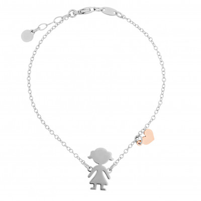 Orphelia® 'LYRA' Women's Sterling Silver Bracelet - Silver/Rose ZA-7390 #1