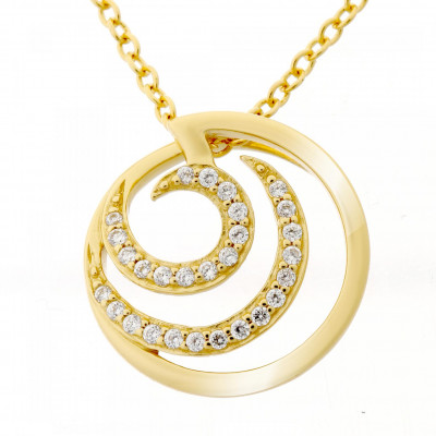 Orphelia® 'Elaine' Women's Sterling Silver Chain with Pendant - Gold ZH-7084/2 #1