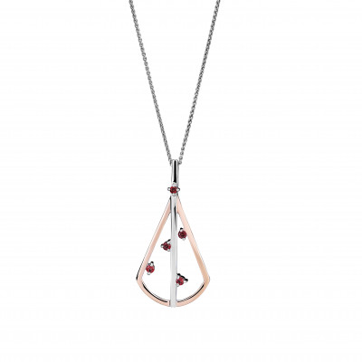 Orphelia® 'SACHA' Women's Sterling Silver Chain with Pendant - Silver/Rose ZH-7496 #1
