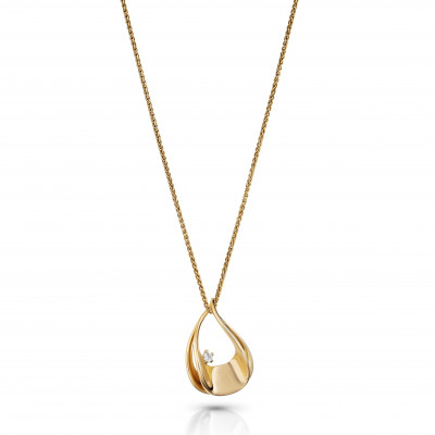 Orphelia® 'ETOILE' Women's Sterling Silver Chain with Pendant - Gold ZH-7524/G #1