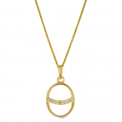 Orphelia® 'Amaliada' Women's Sterling Silver Pendant with Chain - Gold ZH-7572