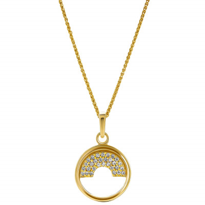 'Tista' Women's Sterling Silver Pendant with Chain - Gold ZH-7586/G