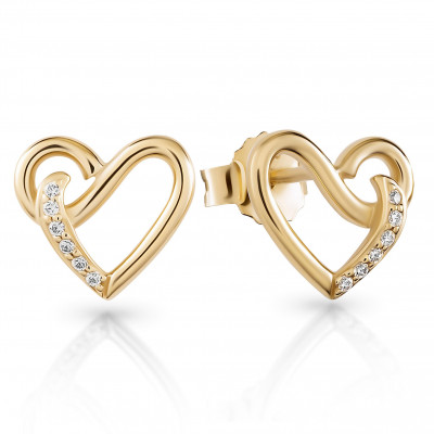 Orphelia® 'IDA' Women's Sterling Silver Stud Earrings - Gold ZO-7521/G #1