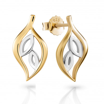 Orphelia® 'CHARLOTTE' Women's Sterling Silver Stud Earrings - Silver/Gold ZO-7523/G #1
