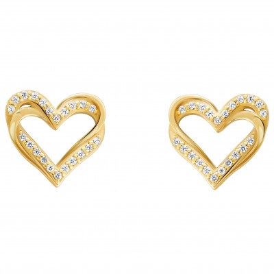 'Cecilia' Women's Sterling Silver Stud Earrings - Gold ZO-7584/G