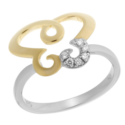 Orphelia® Women's Sterling Silver Ring - Silver/Gold ZR-7088/1 #1