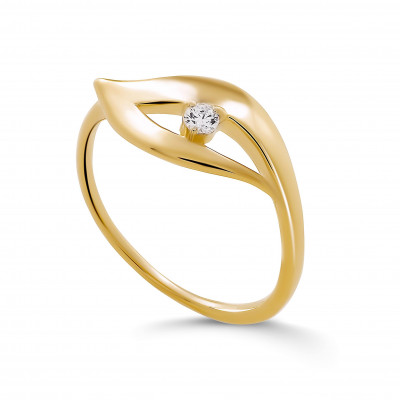 Orphelia® 'MILAN' Women's Sterling Silver Ring - Gold ZR-7519/G #1