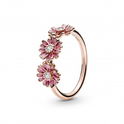Pandora® Pandora Garden 'Pink Daisy Flower' Women's Gold Plated Metal Ring - Rose 188792C01