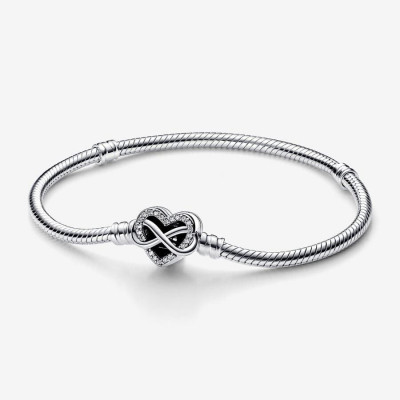 Pandora® 'Infinity Heart' Women's Sterling Silver Bracelet - Silver 592645C01-18