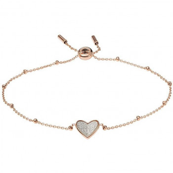 Fossil Jewellery® 'Flutter Hearts' Women's Stainless Steel Bracelet - Rosegold JF03647791