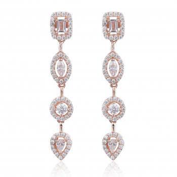 Gena® 'Gabriella' Women's Sterling Silver Drop Earrings - Rose GBO1503-R