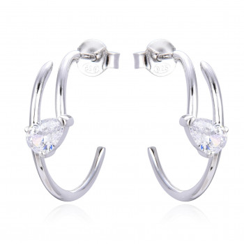 Gena® 'Shine' Women's Sterling Silver Hoop Earrings - Silver GBO1532-W