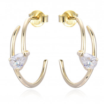 Gena.paris® 'Shine' Women's Sterling Silver Hoop Earrings - Gold GBO1532-Y