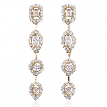 Gena.paris® 'Gabriella' Women's Sterling Silver Drop Earrings - Gold GBO1503-Y