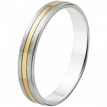 Orphelia® Unisex's Two-Tone 9C Wedding ring - Silver/Gold OR9146/4/NCY/54