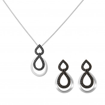 Orphelia Women's Silver Set: Chain-pendant + Earrings SET-7092/2 #1
