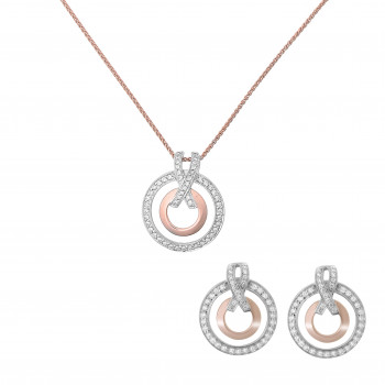 Orphelia Silver Set: Chain-pendant + Earrings SET-7095/1 #1