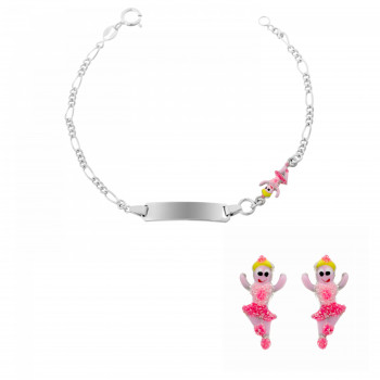 Orphelia® Child's Sterling Silver Set: Bracelet + Earrings - Silver SET-7137 #1