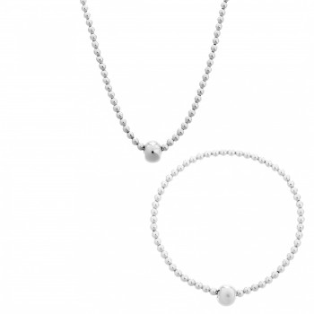 Orphelia Women's Silver Set: Bracelet + Necklace SET-7157 #1
