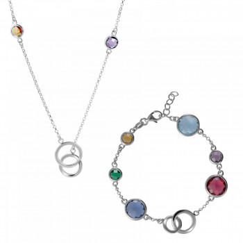 Orphelia Women's Silver Set: Bracelet + Necklace SET-7409 #1