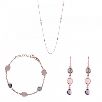Orphelia Women's Silver Set: Chain + Bracelet + Earrings SET-7411 #1