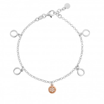 Orphelia® 'Maite' Women's Sterling Silver Bracelet - Silver/Rose ZA-7376 #1