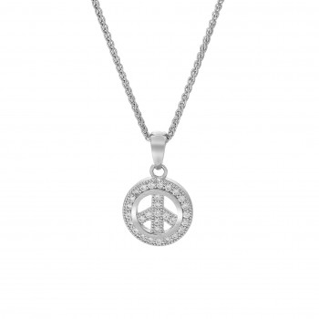 Women's Sterling Silver Chain with Pendant - Silver ZH-7336