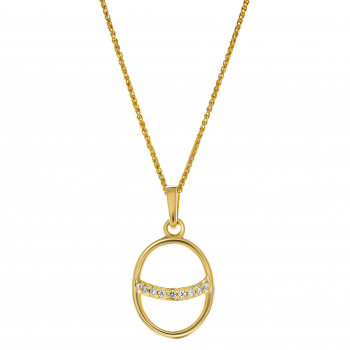 'Amaliada' Women's Sterling Silver Pendant with Chain - Gold ZH-7572