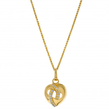 'Amore' Women's Sterling Silver Pendant with Chain - Gold ZH-7577/G