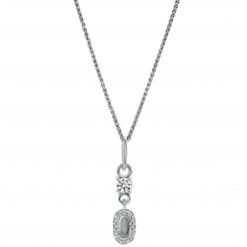 'Lily' Women's Sterling Silver Pendant with Chain - Silver ZH-7582