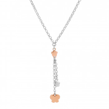 Orphelia® 'Lorelei' Women's Sterling Silver Chain with Pendant - Silver/Rose ZK-7386 #1
