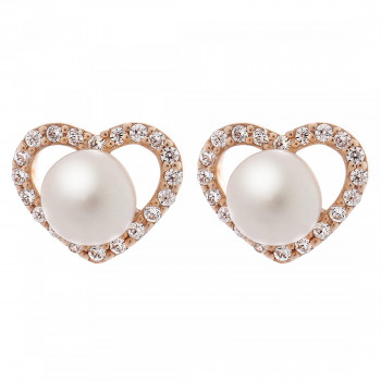 Orphelia® 'Alberte' Women's Sterling Silver Stud Earrings - Rose ZO-7233/RG #1