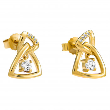 'Santorini' Women's Sterling Silver Drop Earrings - Gold ZO-7570/G