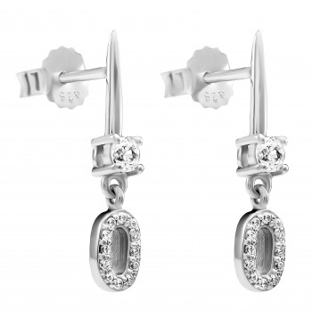 'Lily' Women's Sterling Silver Drop Earrings - Silver ZO-7582