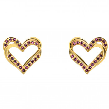'Cecilia' Women's Sterling Silver Stud Earrings - Gold ZO-7584/R