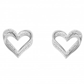 Orphelia® 'Cecilia' Women's Sterling Silver Stud Earrings - Silver ZO-7584