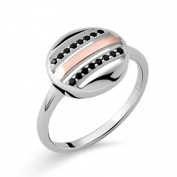 Orphelia® Women's Sterling Silver Ring - Silver/Rose ZR-7501 #1