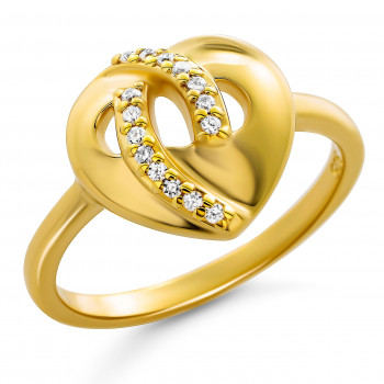 Orphelia® 'Amore' Women's Sterling Silver Ring - Gold ZR-7577/G