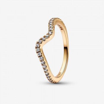 Pandora® Pandora Timeless 'Wave' Women's Gold Plated Metal Ring - Gold 162539C01