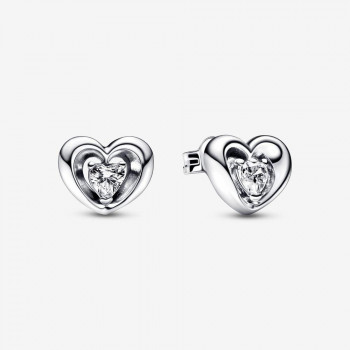 Pandora® Pandora Moments 'Radiant Heart' Women's Sterling Silver Stud Earrings - Silver 292500C01
