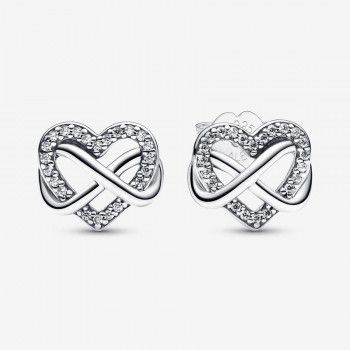 Pandora® 'Infinity Heart' Women's Sterling Silver Stud Earrings - Silver 292667C01