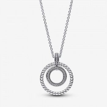Pandora® 'Pandora Signature' Women's Sterling Silver Chain with Pendant - Silver 392308C01-50 #1