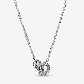Pandora® Pandora Signature 'Signature Pavé' Women's Sterling Silver Necklace - Silver 392736C01-45