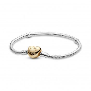 Pandora® Pandora Icons 'Moments Heart' Women's Sterling Silver Bracelet - Silver/Gold 568707C00-21