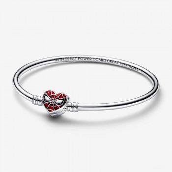 Pandora® Marvel x Pandora 'Marvel Spider-man' Women's Sterling Silver Bangle - Silver 592324C01-17