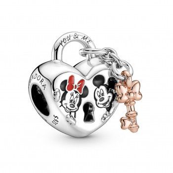 Pandora® Disney x Pandora 'Disney Mickey Mouse & Minnie Mouse' Women's Sterling Silver Charm - Silver/Rose 780109C01